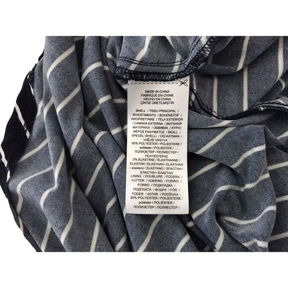 Lauren Ralph Lauren Dress Size 6 Blue White Striped 3/4 Sleeve V-Neck Faux Wrap - Picture 9 of 14